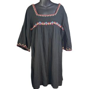 Natural Life black embroidered dress xl